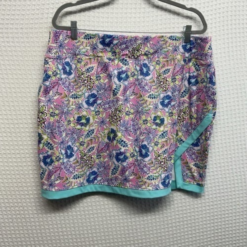 NWOT Stella Parker Sport Floral Pockets Slit Golf Skort Skirt Women XL Vietnam